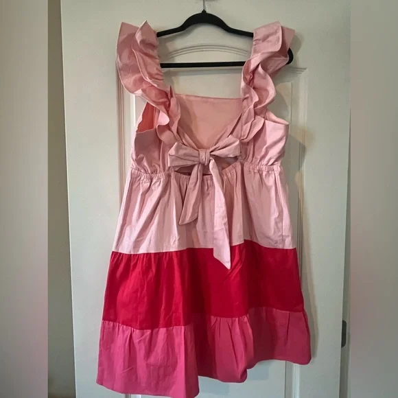 Lauren Conrad Vibrant Summer Dress, Pink Shades. Cotton & spandex blend SZ L - Picture 12 of 16